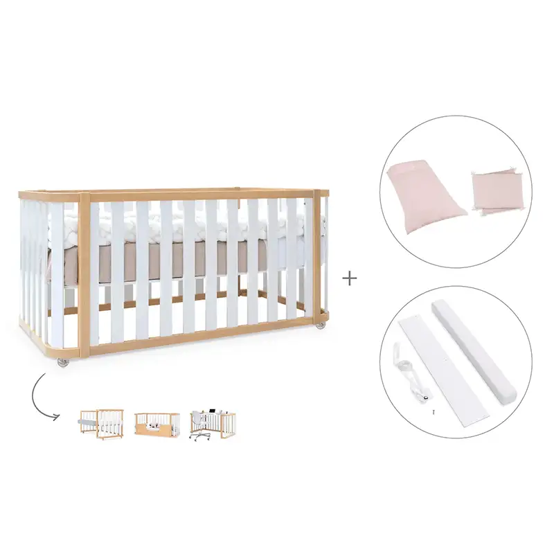 Crib-cama-writer 70x140 cm (3en1) wood/white · Create plus dos · alondra - Image 30