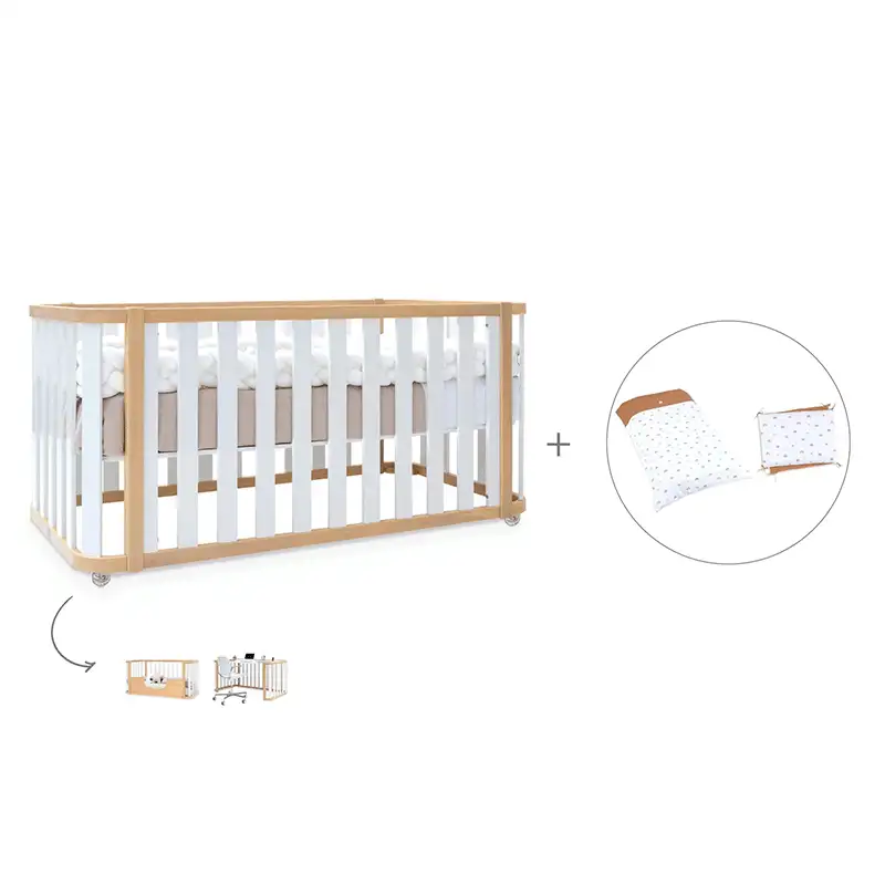 Crib-cama-writer 70x140 cm (3en1) wood/white · Create plus dos · alondra - Image 32
