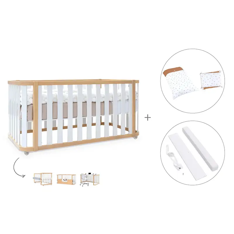 Crib-cama-writer 70x140 cm (3en1) wood/white · Create plus dos · alondra - Image 33