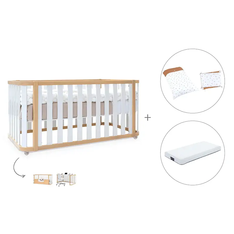 Crib-cama-writer 70x140 cm (3en1) wood/white · Create plus dos · alondra - Image 34