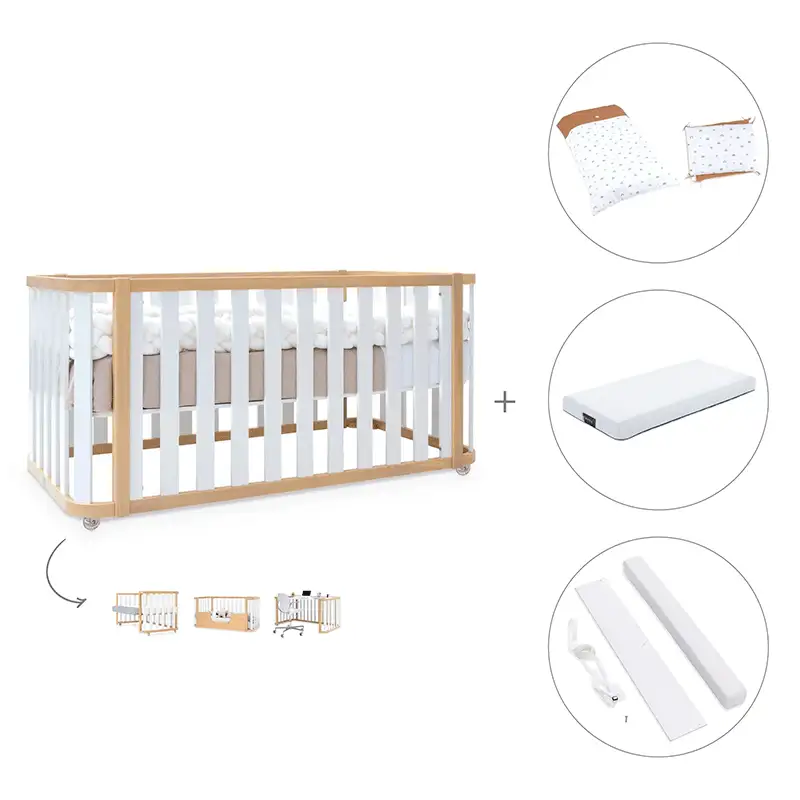 Crib-cama-writer 70x140 cm (3en1) wood/white · Create plus dos · alondra - Image 35