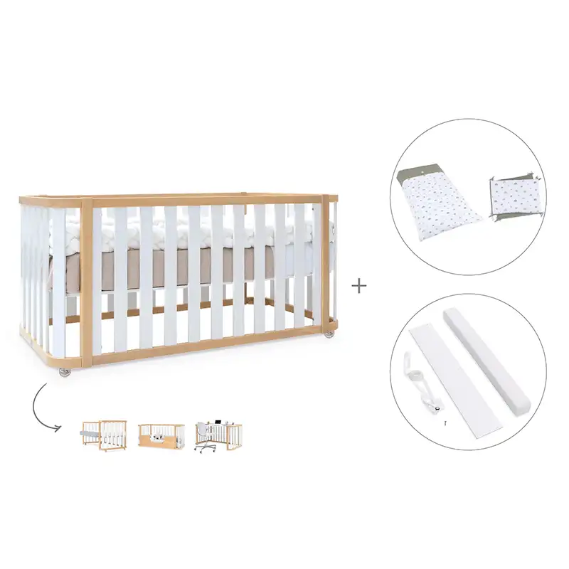 Crib-cama-writer 70x140 cm (3en1) wood/white · Create plus dos · alondra - Image 37