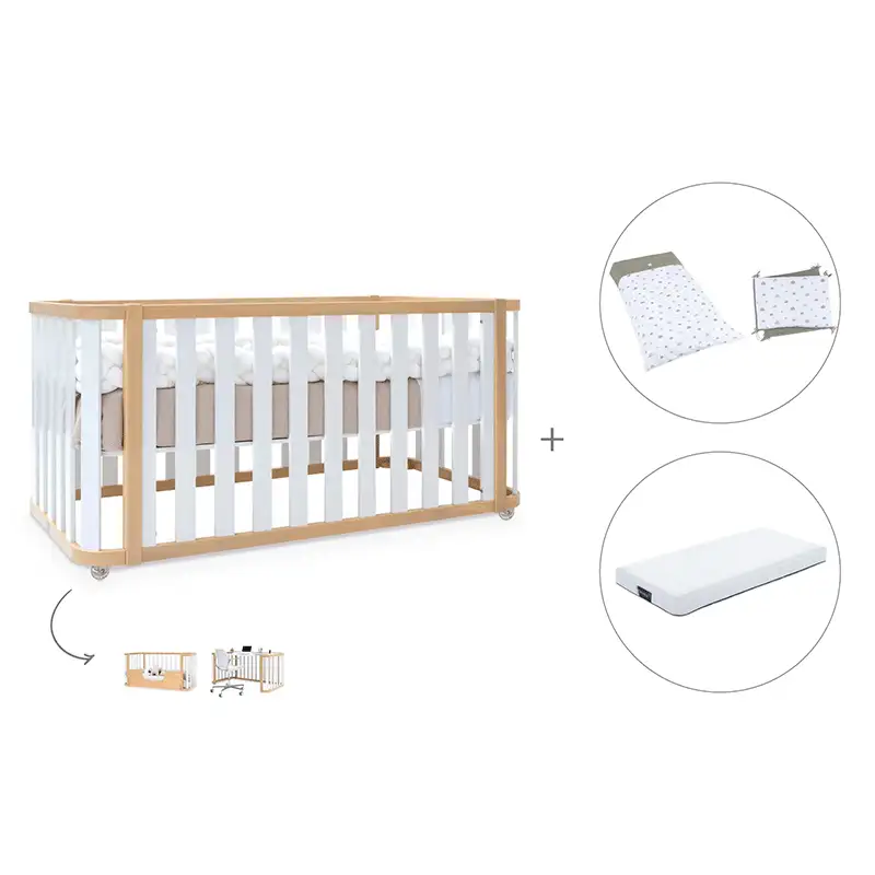 Crib-cama-writer 70x140 cm (3en1) wood/white · Create plus dos · alondra - Image 38