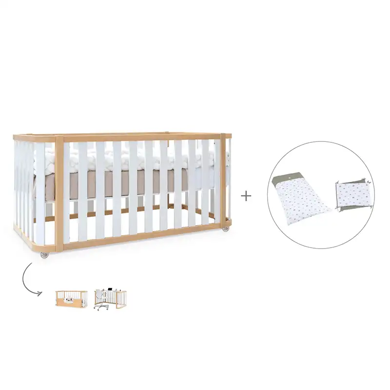 Crib-cama-writer 70x140 cm (3en1) wood/white · Create plus dos · alondra - Image 39