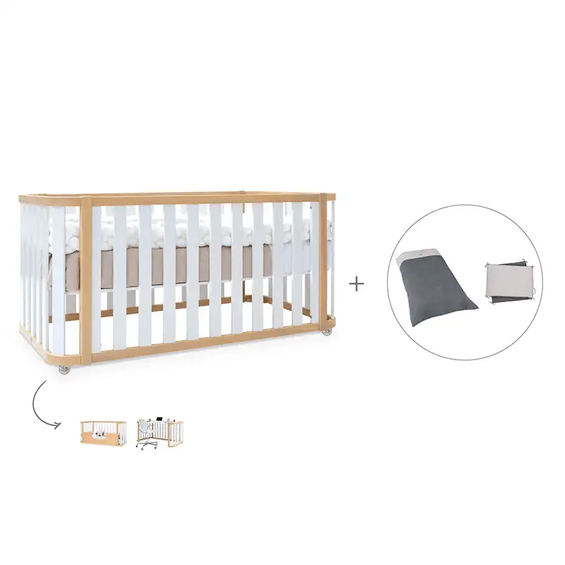 Crib-cama-writer 70x140 cm (3en1) wood/white · Create plus dos · alondra - Image 40
