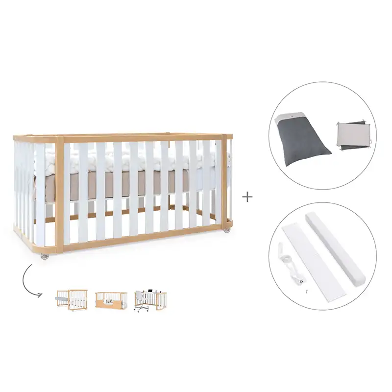 Crib-cama-writer 70x140 cm (3en1) wood/white · Create plus dos · alondra - Image 41