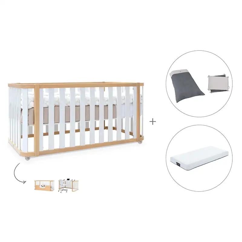 Crib-cama-writer 70x140 cm (3en1) wood/white · Create plus dos · alondra - Image 42
