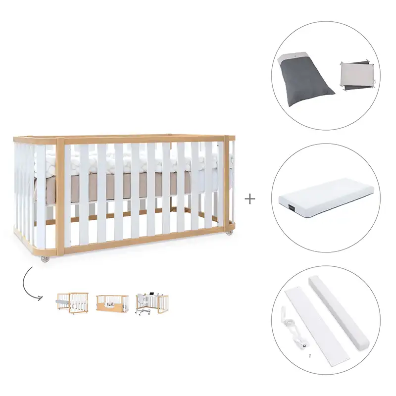 Crib-cama-writer 70x140 cm (3en1) wood/white · Create plus dos · alondra - Image 43
