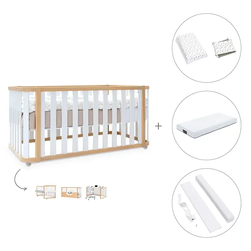Crib-cama-writer 70x140 cm (3en1) wood/white · Create plus dos · alondra - Image 44