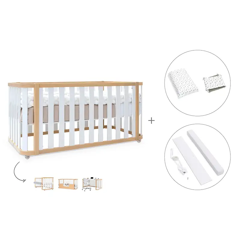 Crib-cama-writer 70x140 cm (3en1) wood/white · Create plus dos · alondra - Image 45