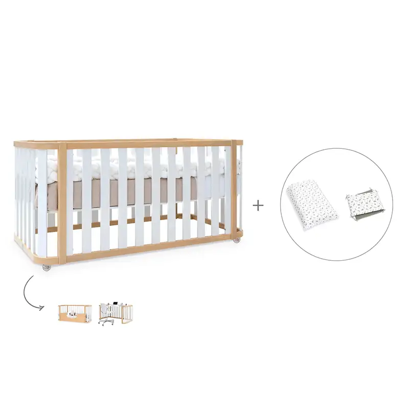 Crib-cama-writer 70x140 cm (3en1) wood/white · Create plus dos · alondra - Image 47