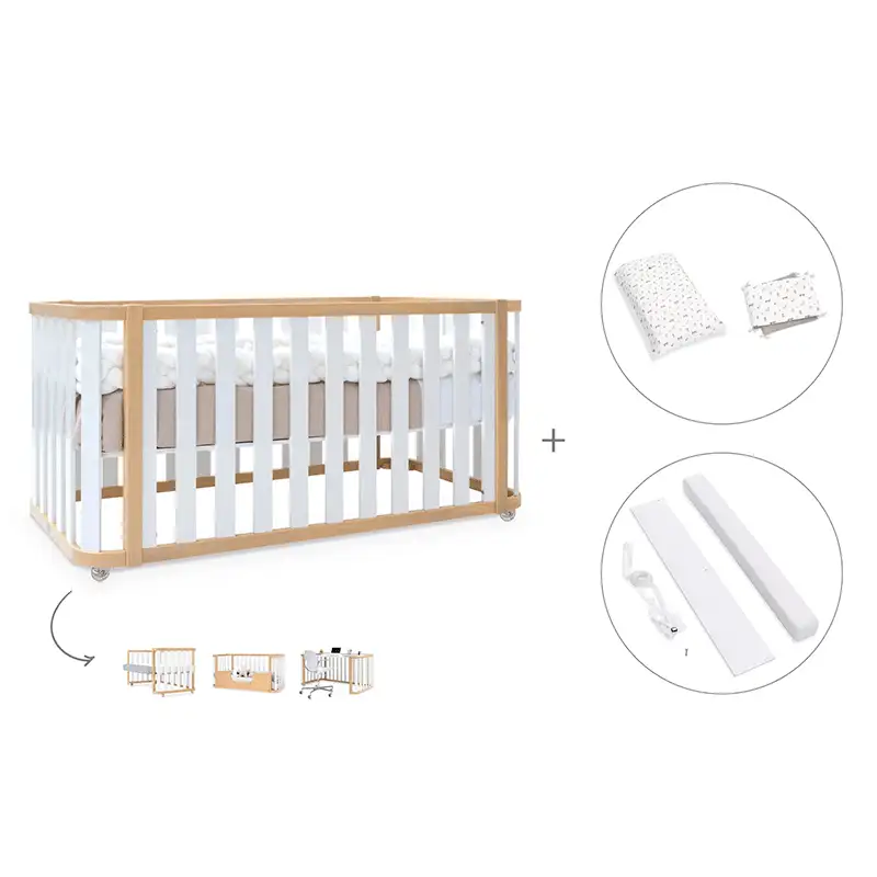 Crib-cama-writer 70x140 cm (3en1) wood/white · Create plus dos · alondra - Image 49