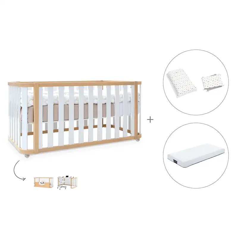 Crib-cama-writer 70x140 cm (3en1) wood/white · Create plus dos · alondra - Image 50