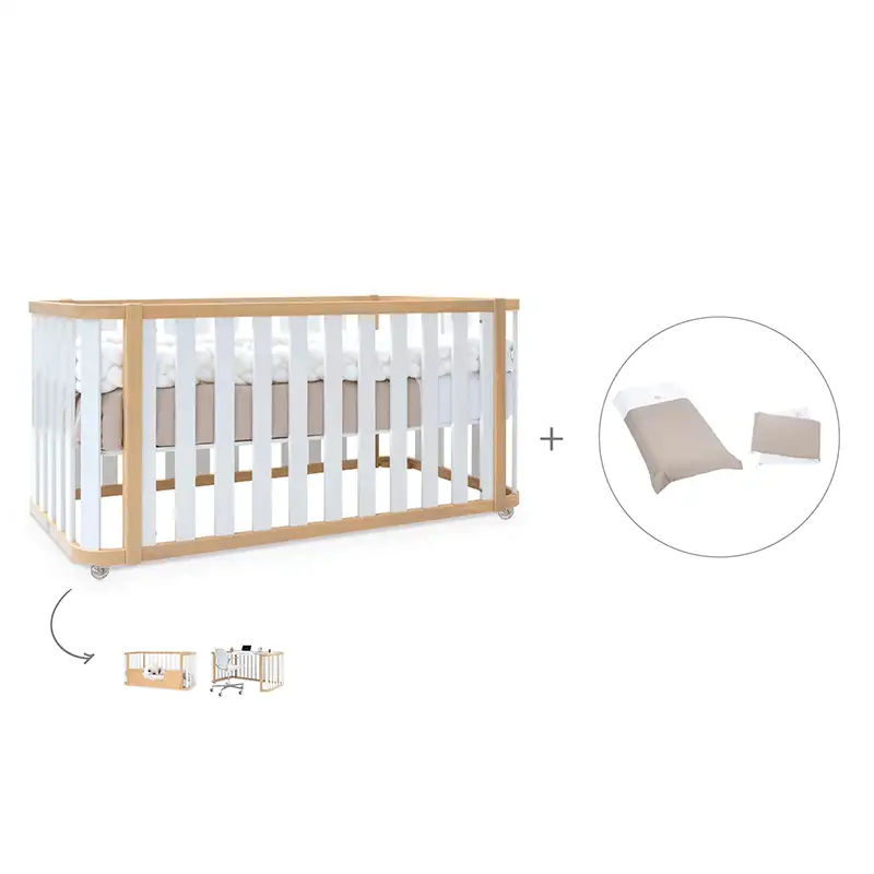 Crib-cama-writer 70x140 cm (3en1) wood/white · Create plus dos · alondra - Image 54