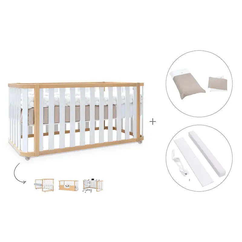 Crib-cama-writer 70x140 cm (3en1) wood/white · Create plus dos · alondra - Image 55