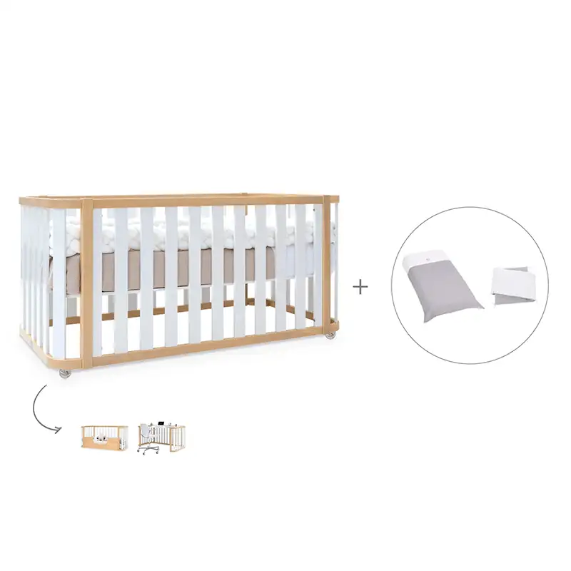Crib-cama-writer 70x140 cm (3en1) wood/white · Create plus dos · alondra - Image 56