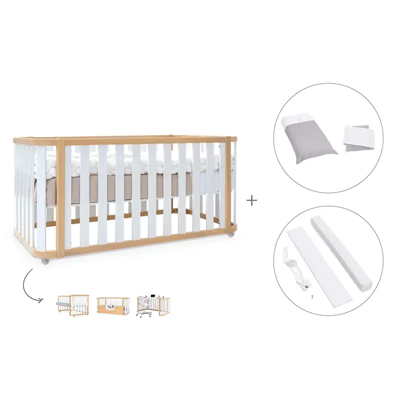 Crib-cama-writer 70x140 cm (3en1) wood/white · Create plus dos · alondra - Image 57