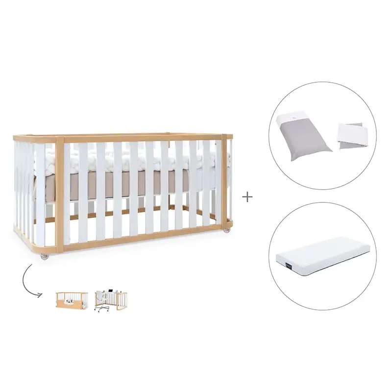 Crib-cama-writer 70x140 cm (3en1) wood/white · Create plus dos · alondra - Image 58