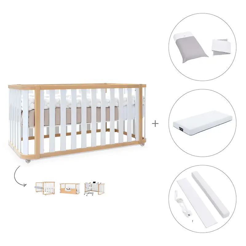 Crib-cama-writer 70x140 cm (3en1) wood/white · Create plus dos · alondra - Image 59