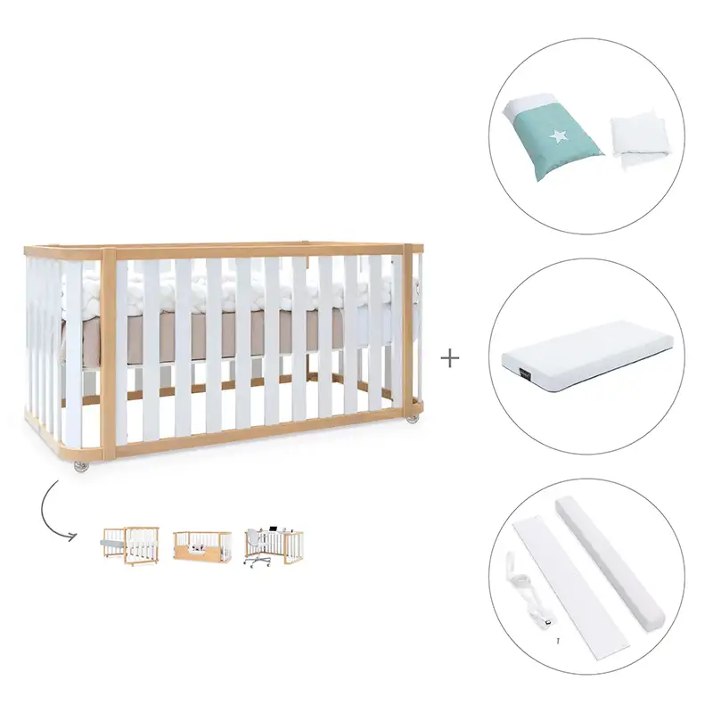 Crib-cama-writer 70x140 cm (3en1) wood/white · Create plus dos · alondra - Image 60