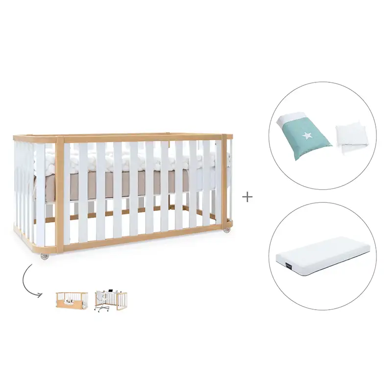 Crib-cama-writer 70x140 cm (3en1) wood/white · Create plus dos · alondra - Image 62