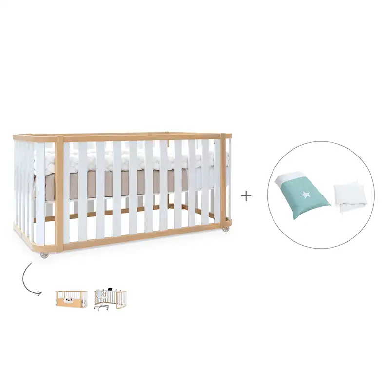 Crib-cama-writer 70x140 cm (3en1) wood/white · Create plus dos · alondra - Image 63