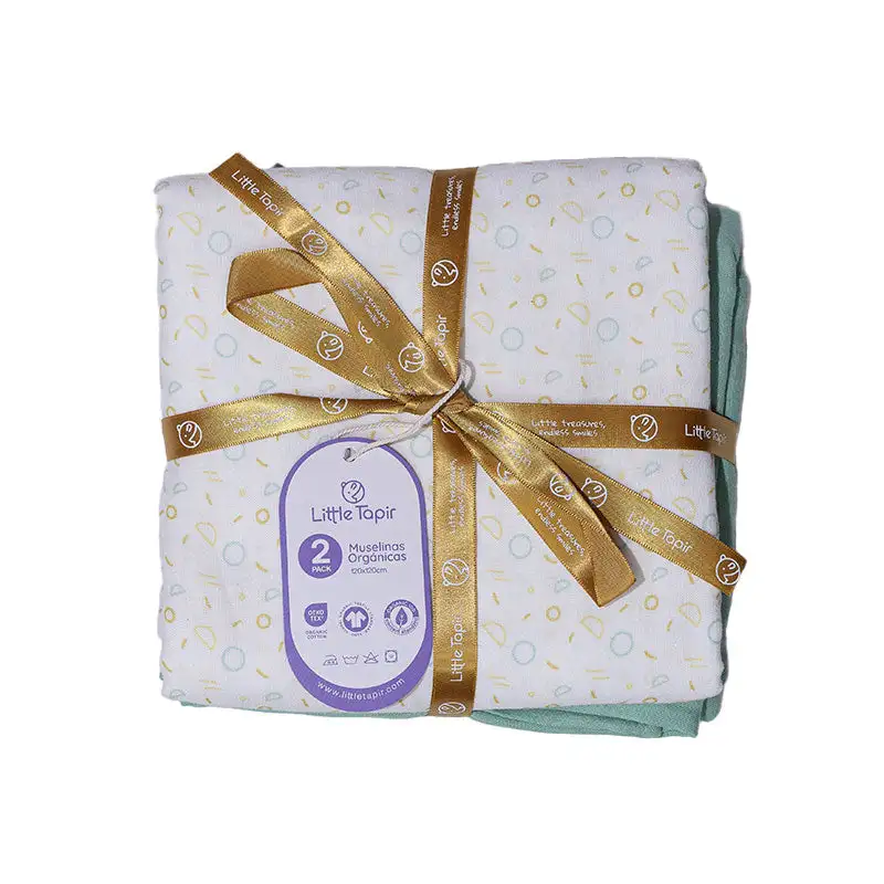 Organic Muslines Pack 2 Pieces - 120x120cm - Little Tapir - Image 4