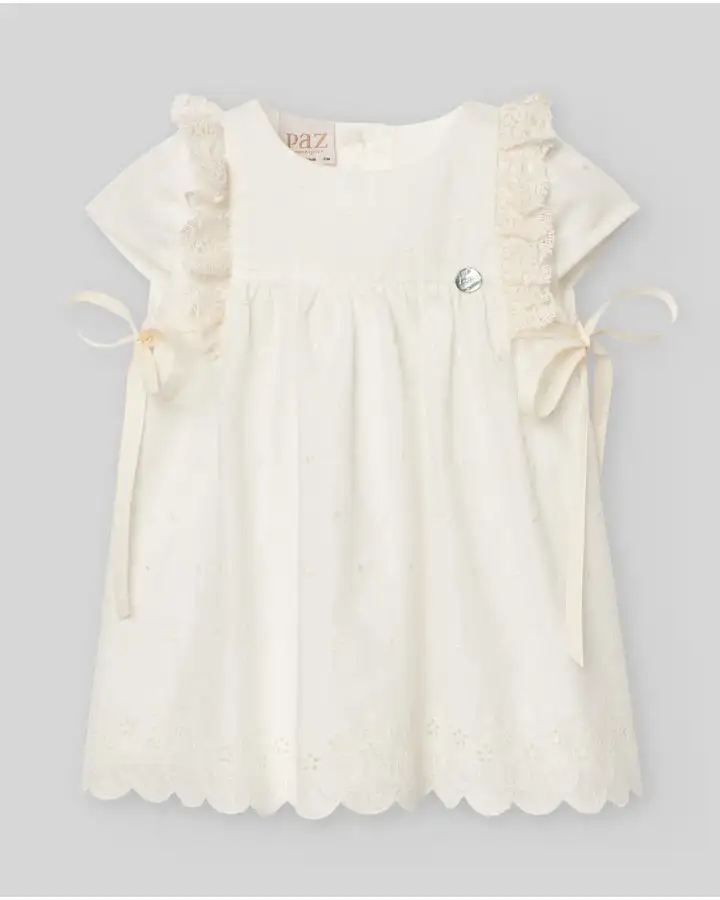 Pack girl embroidered christening + braga "peace v25" Paz Rodríguez - Image 2
