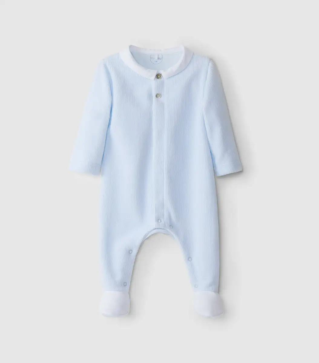 Pijama Con Cuello Príncipe en Terciopelo Acanalado