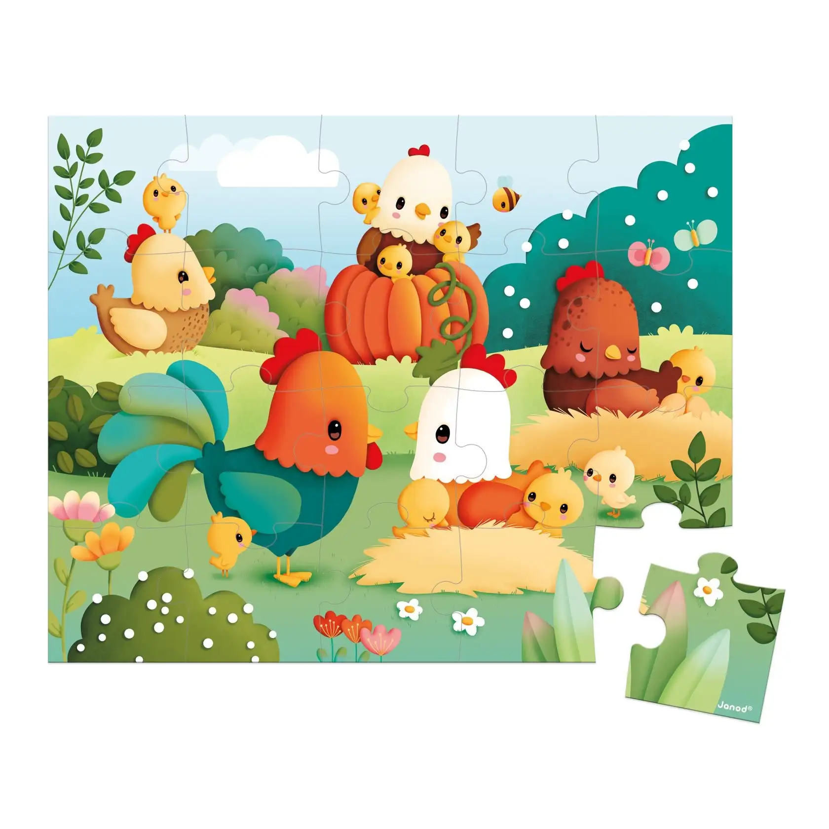 Puzzle bienvenidos al corral 20 piezas Janod - Imagen 4
