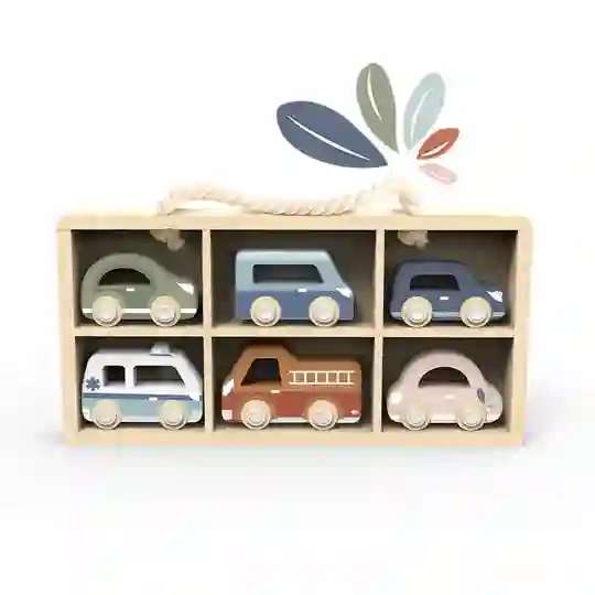 Cars showcase with 6 Speedy Monkey vehicles