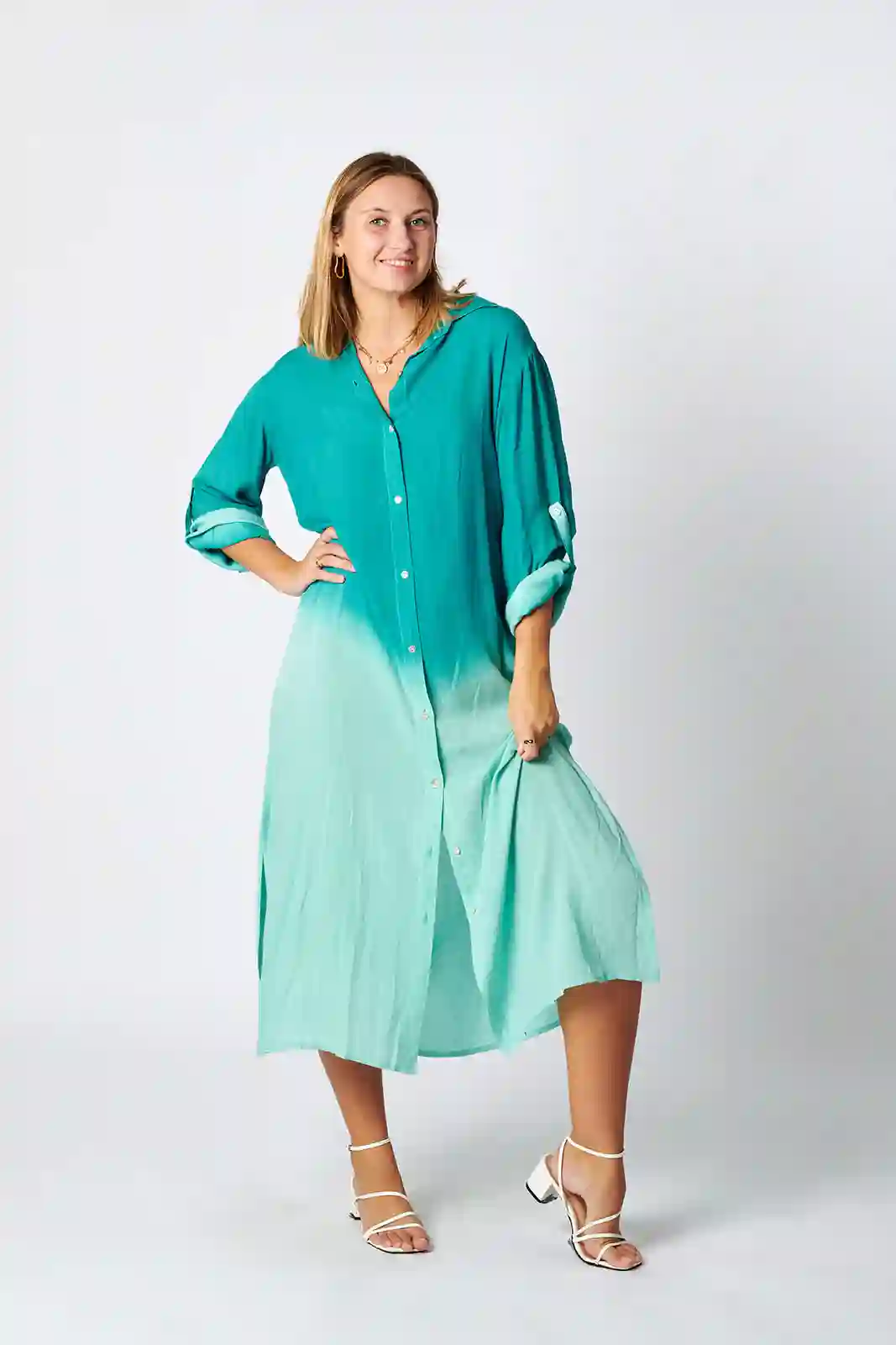 Vestido Camisero Viscosa Degradé