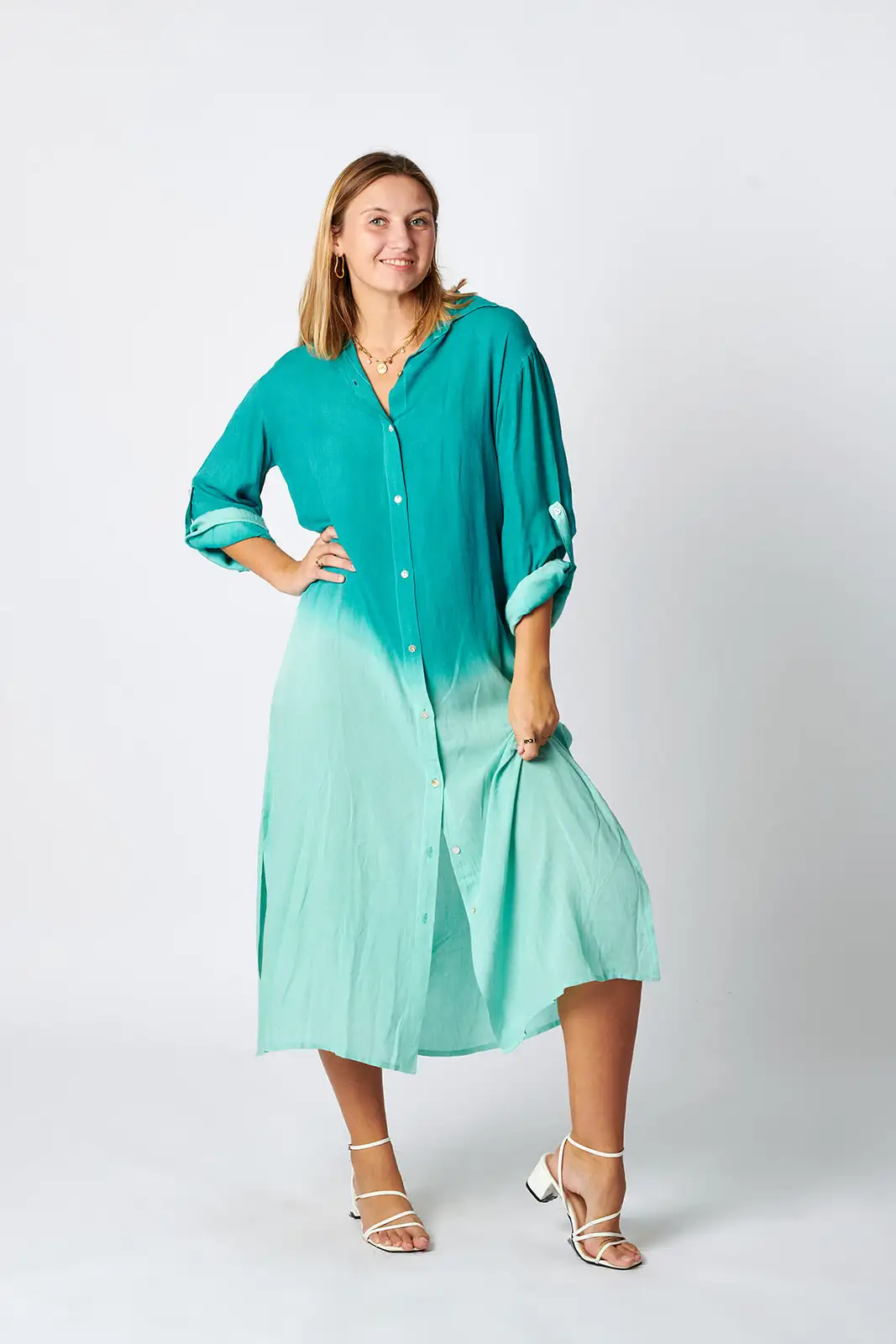 Vestido Camisero Viscosa Degradé