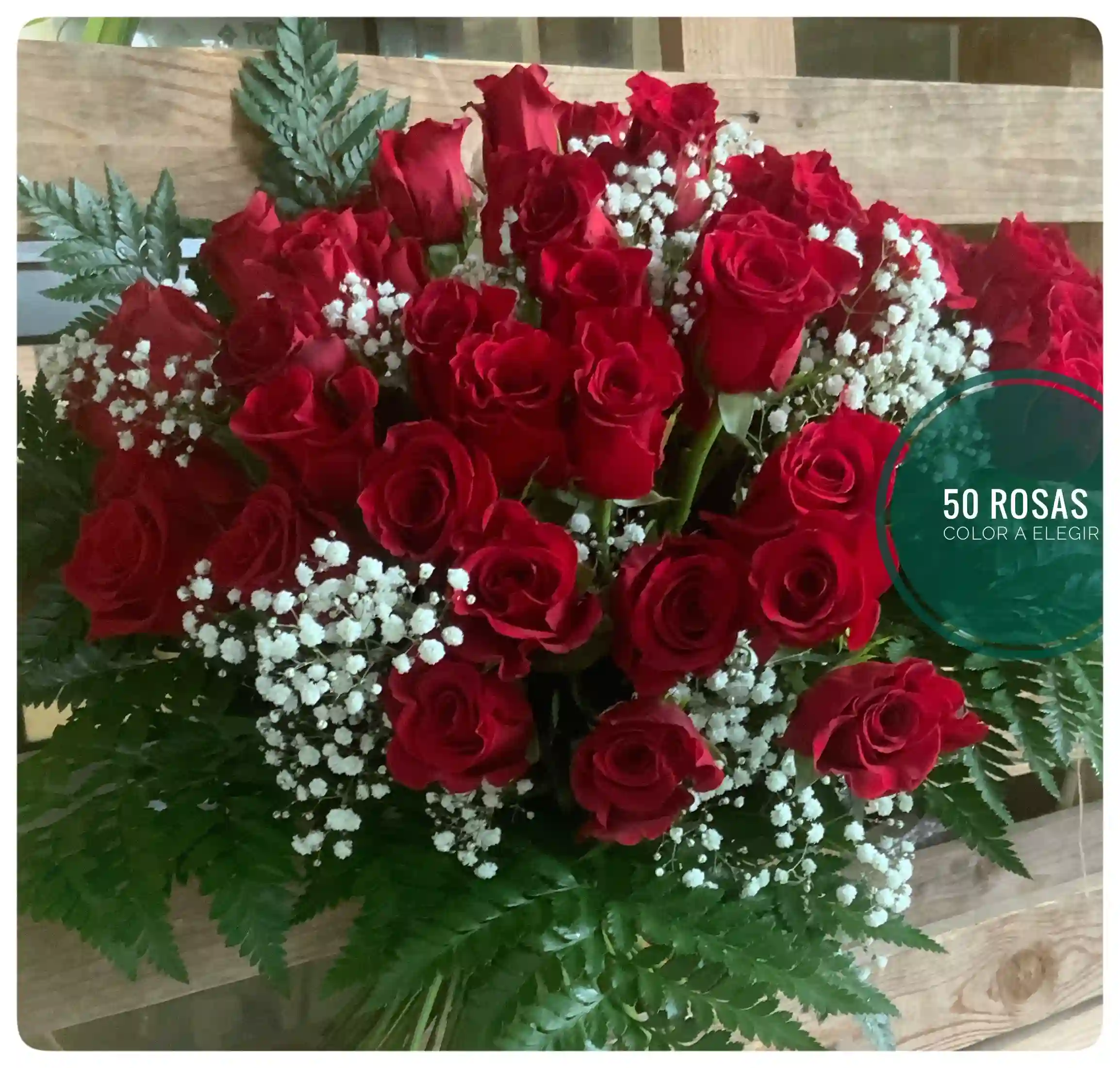 Ramo 50 ROSAS tallo mediano