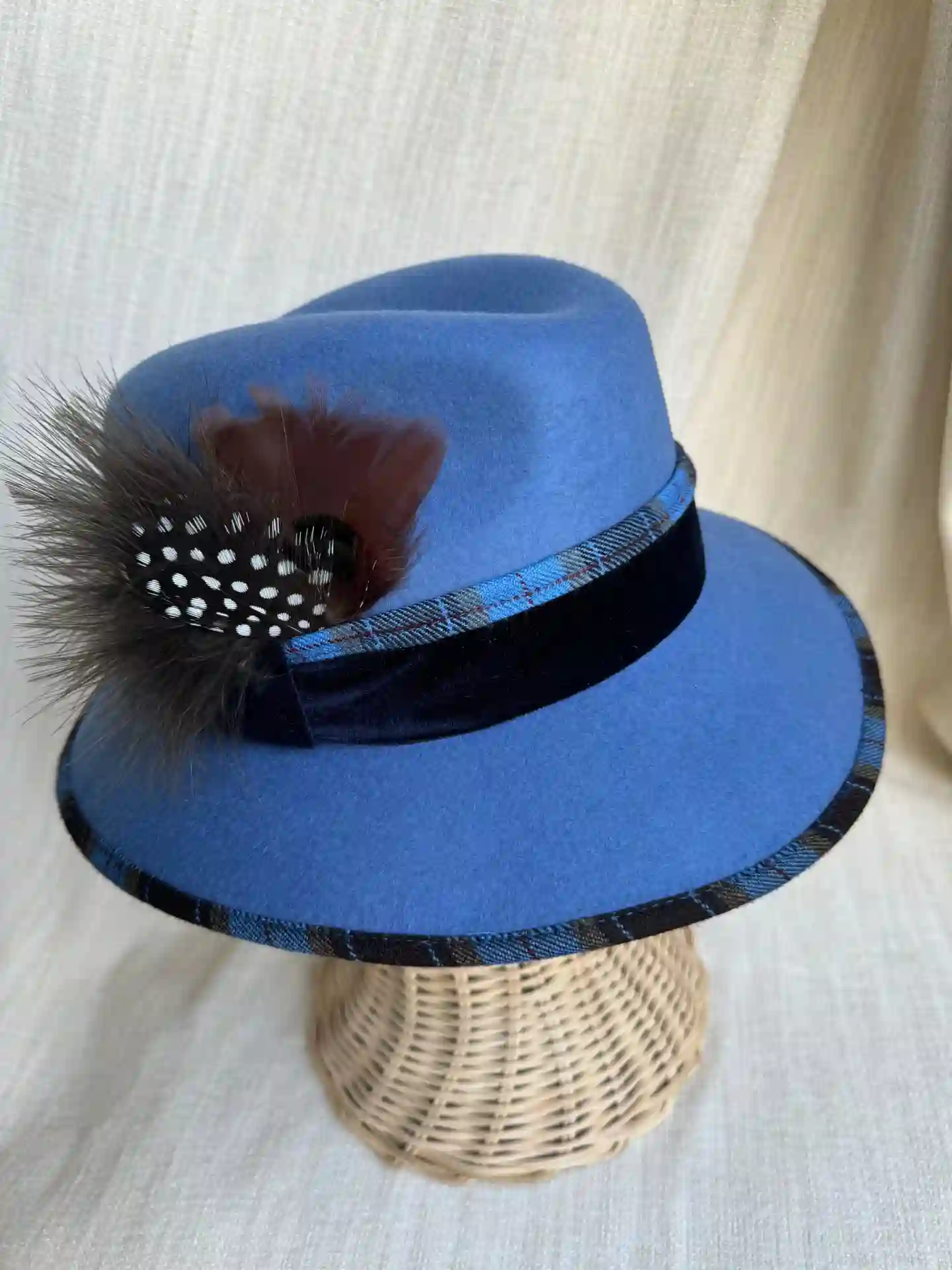 Sombro Borsalino Azul-Cuadros