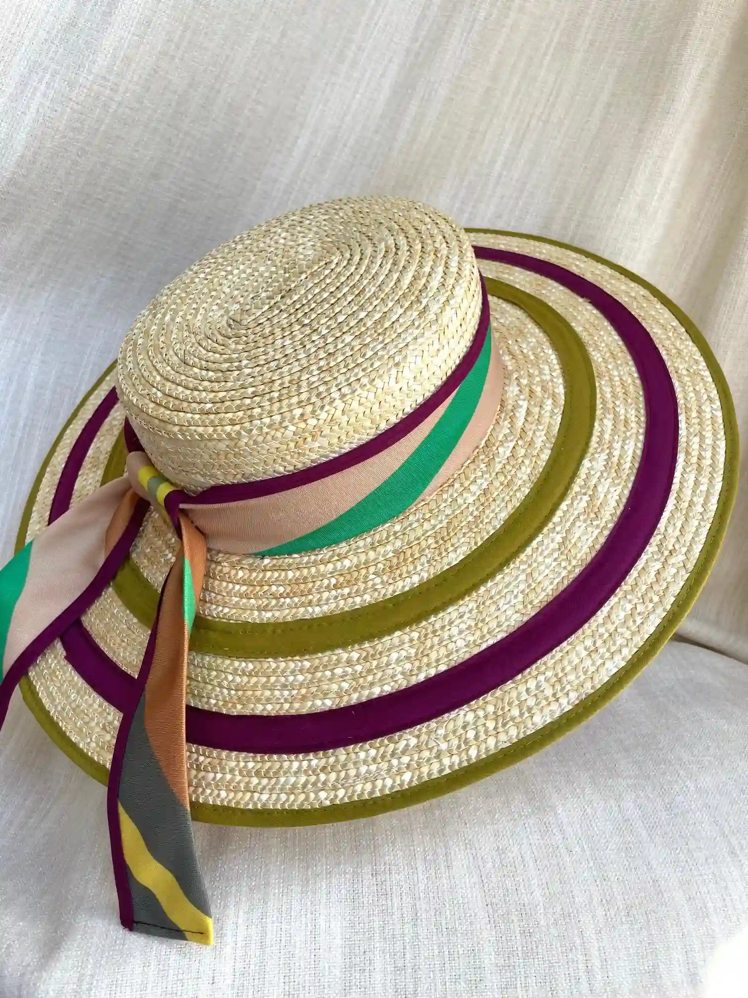 Canotier Triple Verde Lima-Berenjena