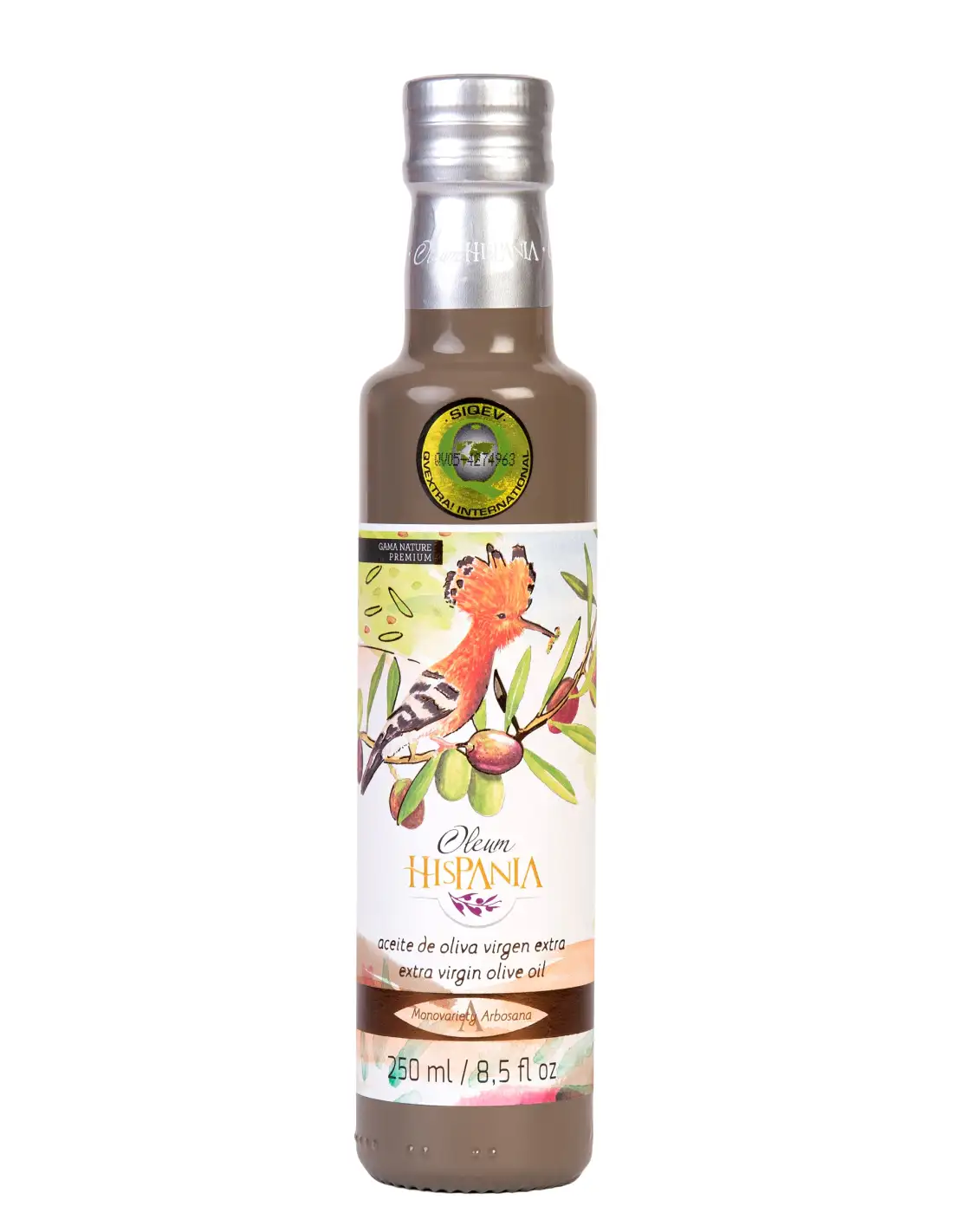 Oleum Hispania Nature Premium Arbosana - Botella de Vidrio 250 ml.