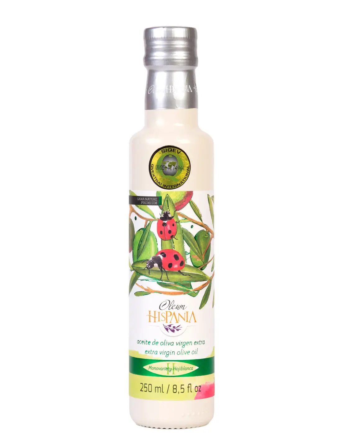 Oleum Hispania Nature Premium Hojiblanca - Botella de Vidrio 250 ml.