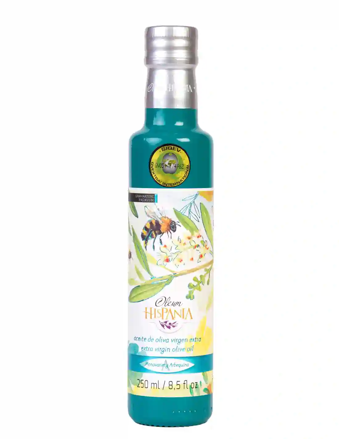 12x Oleum Hispania Nature Premium Arbequina - Botella de Vidrio 250 ml.