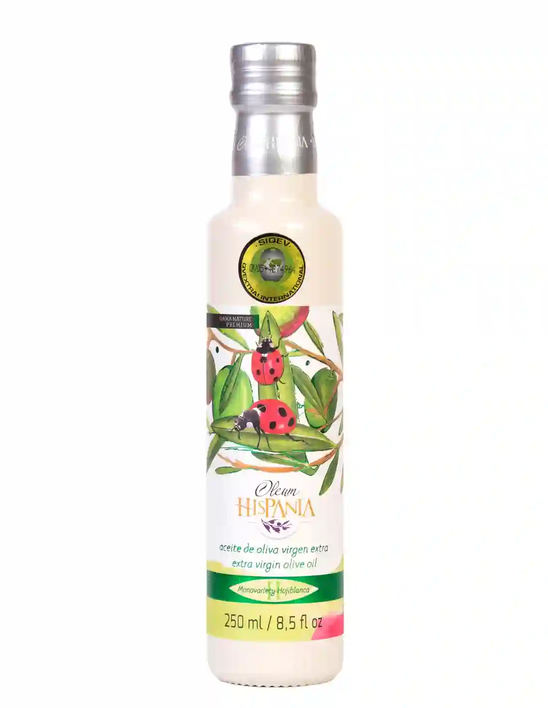 12x Oleum Hispania Nature Premium Hojiblanca - Botella de Vidrio 250 ml.