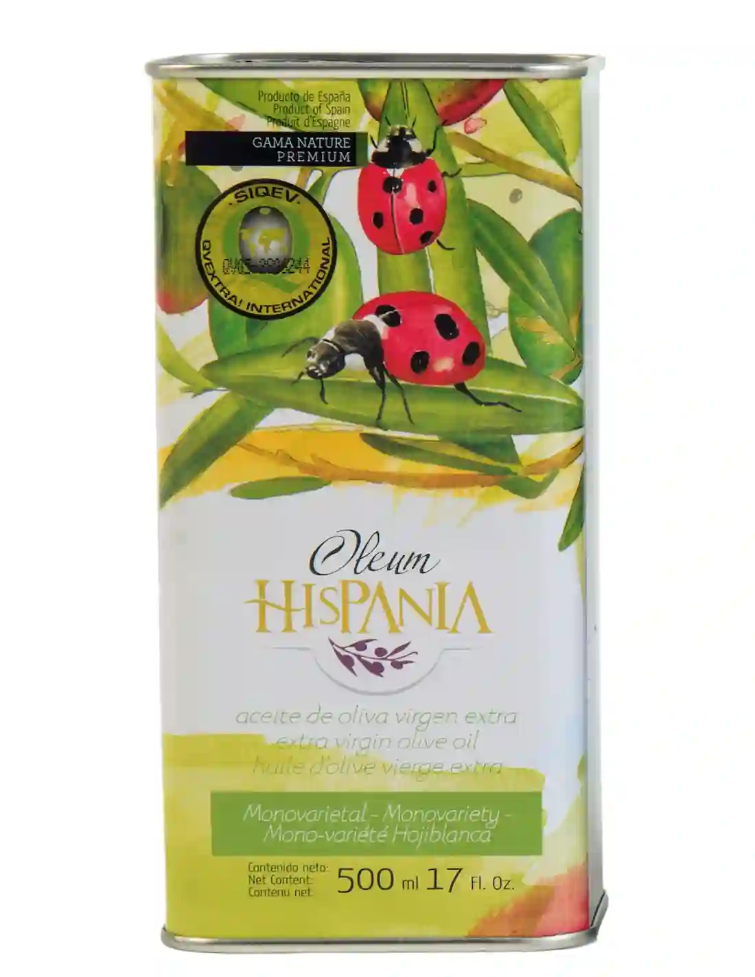 18x Oleum Hispania Nature Premium Hojiblanca - Lata 500 ml.