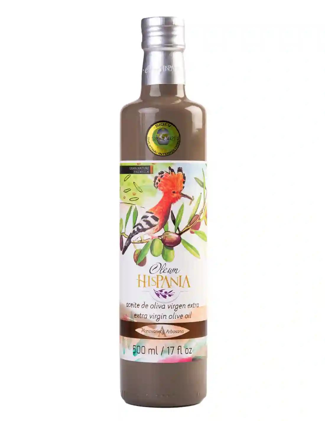 Oleum Hispania Nature Premium Arbosana - Botella de Vidrio 500 ml.