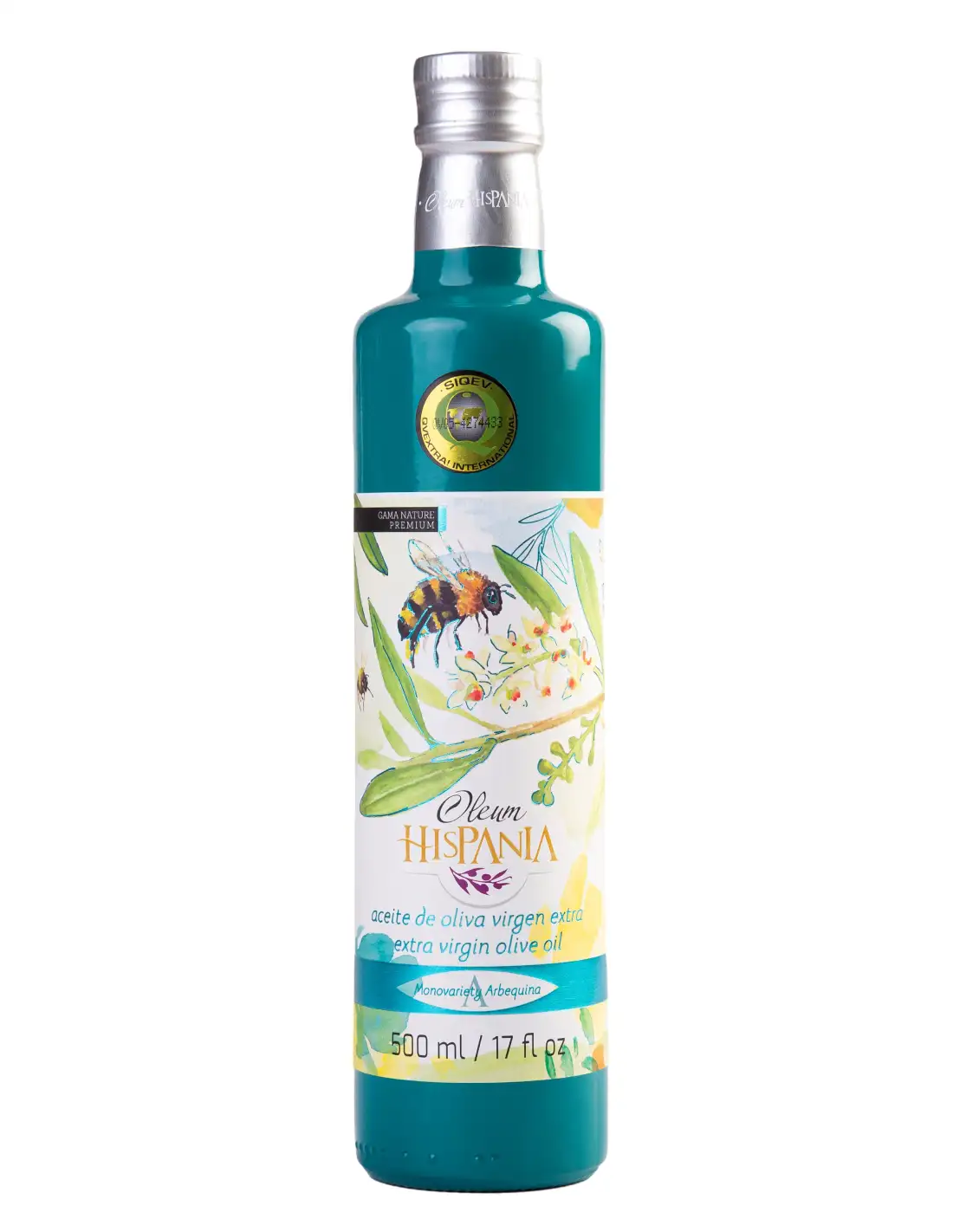 8x Oleum Hispania Nature Premium Arbequina - Botella de Vidrio 500 ml.