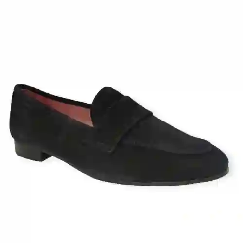 Mocasin mujer azul serraje 35402