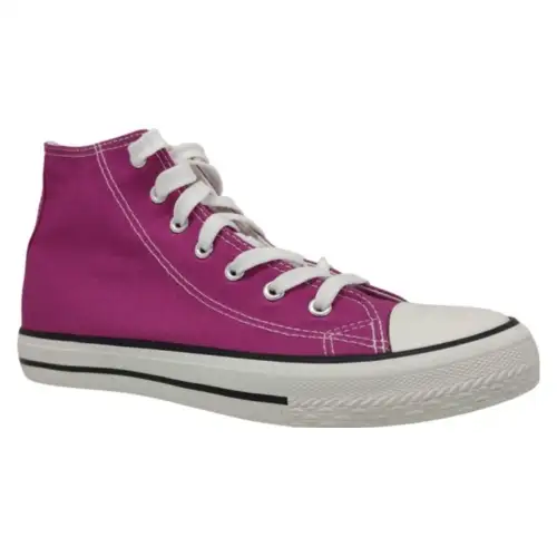 Zapatilla Lona morada Mujer Cordones Blancos 889