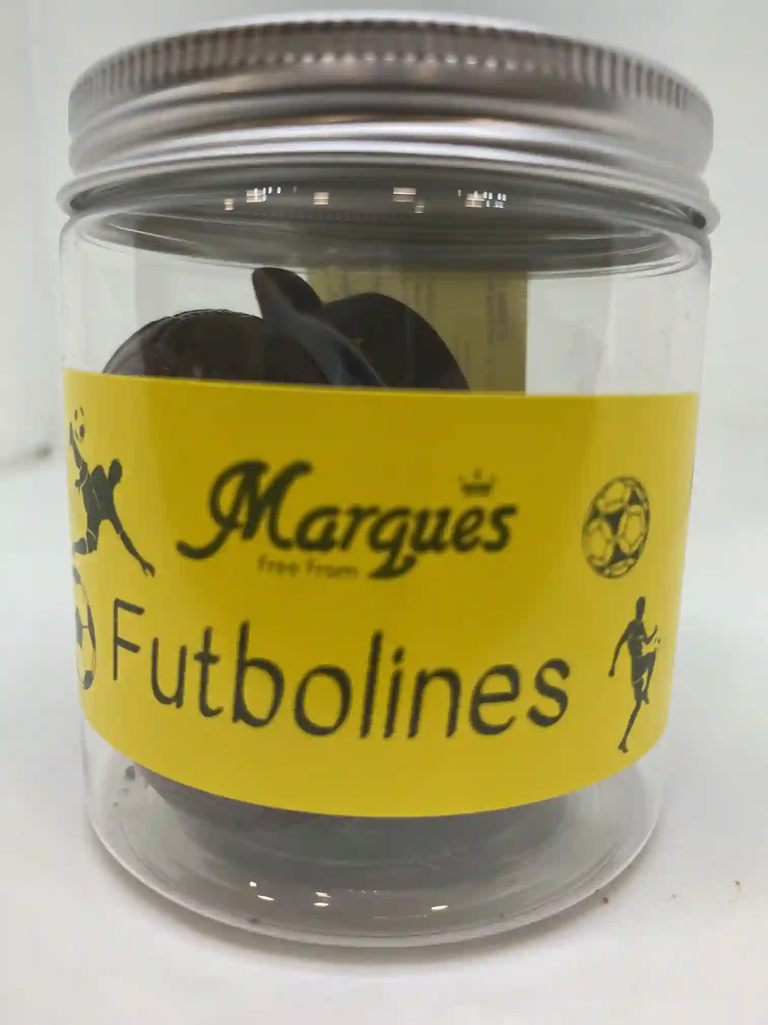 Futbolinas de chocolate "Premiere". Bote de 100g.