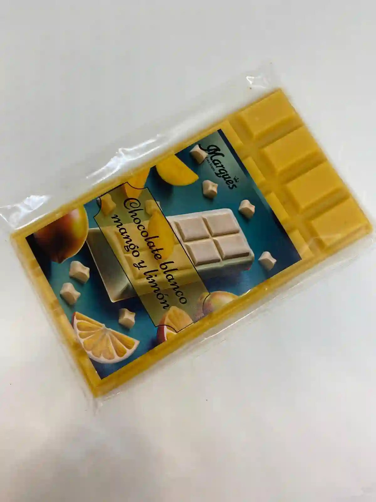 Tableta de chocolate Blanco Con Mango y Limón, 95G
