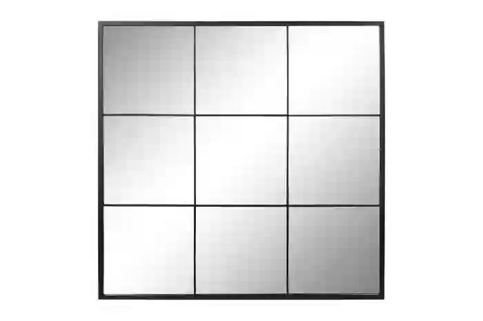 Espejo Ventana Hierro Negro con 6 cuadrados (90x2x90)