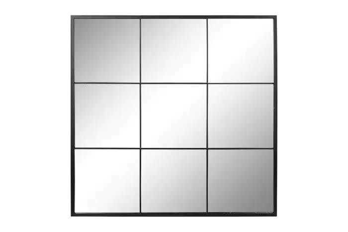 Espejo Ventana Hierro Negro con 6 cuadrados (90x2x90)
