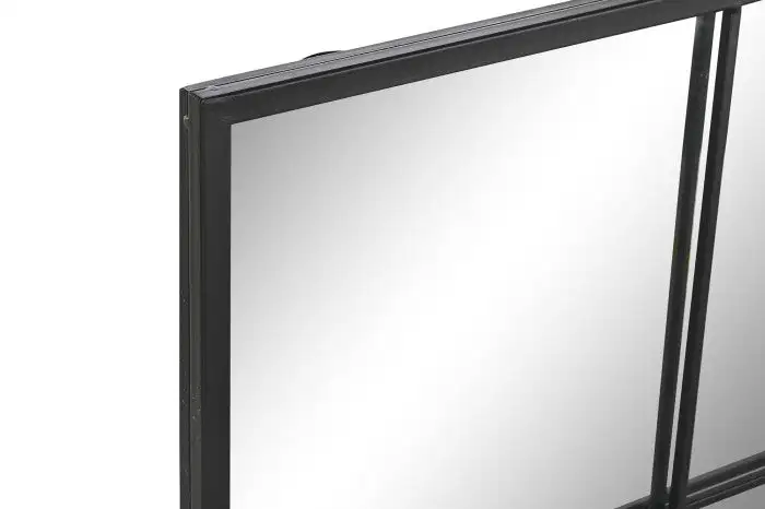 Espejo Ventana Hierro Negro con 6 cuadrados (90x2x90) - Imagen 2